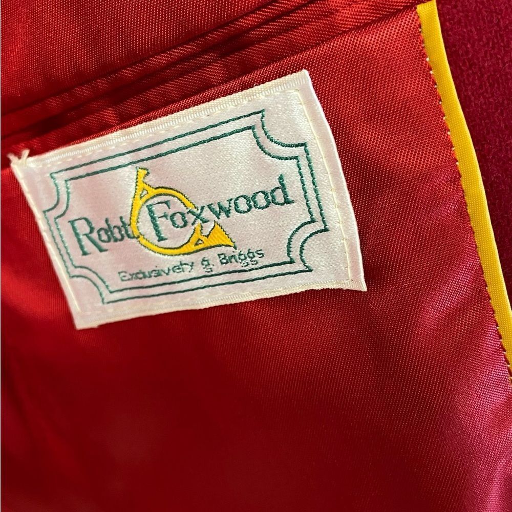 Vintage Robt Foxwood Red 100% Pure Wool Lined Jacket Blazer Size 14/16 - Picture 8 of 10